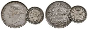 Victoria 1837-1901Lot 2 Stück; 25 Cents ... 