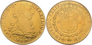 Karl III. 1760-17888 Escudos 1787 Mo ... 