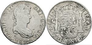 Ferdinand VII. 1808-18218 Reales 1821 JJ ... 