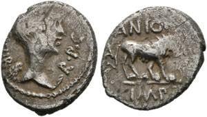 M. Antonius - Quinarius (1,69 g), Lugdunum ... 