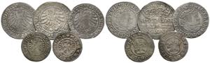 Sigismund I. 1506-1548Lot 5 Stück; ... 