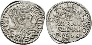 Sigismund III. 1587-16323 Groschen 1598 ... 
