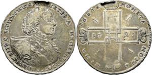 Peter I. 1682-1725Rubel 1723 Moskau, Roter ... 