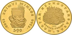 UNGARN500 Forint (42,05g) 1966 Zrinyi.  -  - ... 