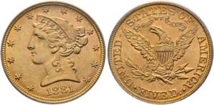 U S A5 Dollar 1881 Philadelphia in PCGS ... 
