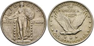 U S A25 Cents 1920 Philadelphia  - KM 174 - ... 