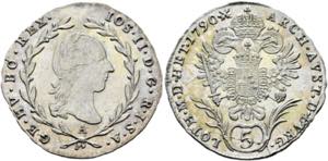 Josef II. 1765-1790 - 5 Kreuzer 1790 A Wien 