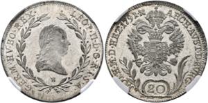 Leopold II. 1790-1792 - 20 Kreuzer 1791 B ... 