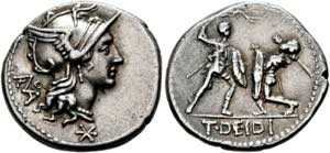 T. Didius - Denarius (3,89 g), Roma, 113/112 ... 