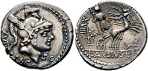 L. Axsius Naso - Denarius (3,80 g), Roma, 70 ... 