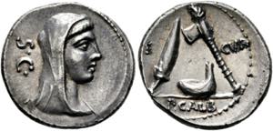 P. Sulpicius Galba - Denarius (3,72 g), ... 