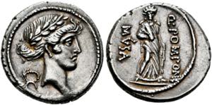 Q. Pomponius Musa - Denarius (4,07 g), Roma, ... 