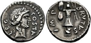 M. Iunius Brutus - Denarius (3,75 g), mit L. ... 