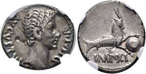 Augustus (27 v. Chr.-14 n. Chr.) - Denarius, ... 