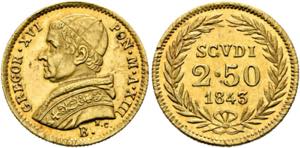 Gregor XVI. 1831-1846 - 2,5 Scudi (4,34g) ... 