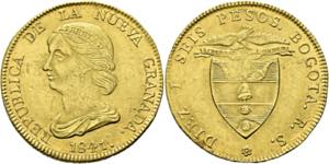 KOLUMBIEN - 16 Pesos (27,04g) 1841 R. S. ... 