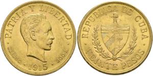 KUBA - 20 Pesos 1915 Gew: 30,09g fein 