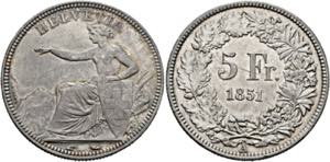 Eidgenossenschaft - 5 Franken 1851 A Paris ... 