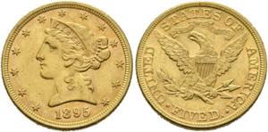 U S A - 5 Dollars 1895 