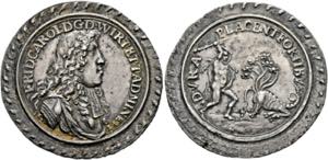 Friedrich Karl 1677-1693 - AR-Medaille in ... 