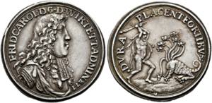Friedrich Karl 1677-1693 - AR-Medaille ... 