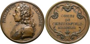 Stanhope, Philip 1694-1773 - AE-Medaille ... 