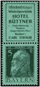 Bayern - **, 1911 Senkrechter Zusammendruck ... 