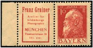 Bayern - **, 1911 Luitpold mit Reklamefeld R ... 