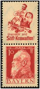 Bayern - **, 1911 Senkrechter Zusammendruck ... 