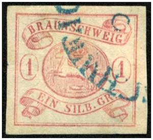 Braunschweig - Ꙩ, 1852 1 SGr. karmin ... 