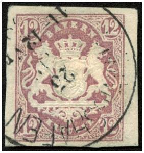 Bayern - Ꙩ, 1867/68 Lot 8 Werte Mi. 14-19 ... 