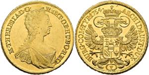 Maria Theresia 1740-1780 - 5 Dukaten ... 