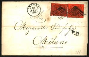 ITALIEN - ⌂,   1868 Faltbriefhülle ROMA ... 
