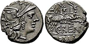 C. Renius - Denarius (3,67 g), Roma, 138 v. ... 