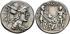 Ti. Veturius - Denarius (3,11 g), Roma, 137 ... 