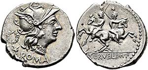 C. Servilius M.f. - Denarius (3,91 g), Roma, ... 
