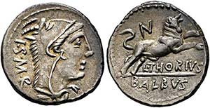 L. Thorius Balbus - Denarius (4,03 g), Roma, ... 