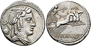 L. Iulius Bursio - Denarius (3,93 g), Roma, ... 