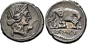 Q. Caecilius Metellus Pius - Denarius (3,84 ... 