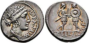 C. Servilius C.f. - Denarius (3,80 g), Roma, ... 
