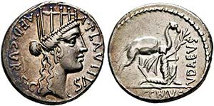 A. Plautius - Denarius (3,90 g), Roma, 55 v. ... 