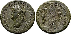 Nero (54-68) - Sestertius (27,37 g), ... 