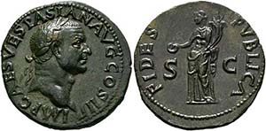 Vespasianus (69-79) - As (9,94 g), Lugdunum ... 