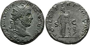 Geta (209-211) - Als Augustus. Dupondius ... 