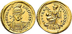 Theodosius II. (402-450) - Solidus (4,44 g), ... 