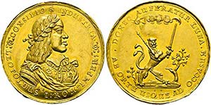 Leopold I. 1657-1705 - AU-Medaille zu 6 ... 