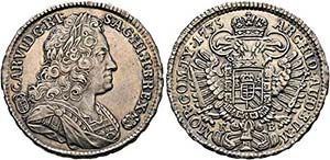 Karl VI. 1711-1740 - 1/2 Taler 1735 KB ... 