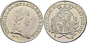 Josef II. 1765-1790 - 1/2 Scudo 1782 L-B ... 