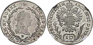 Leopold II. 1790-1792 - 10 Kreuzer 1792 B ... 