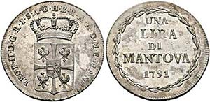 Leopold II. 1790-1792 - Lira 1791 Mailand ... 